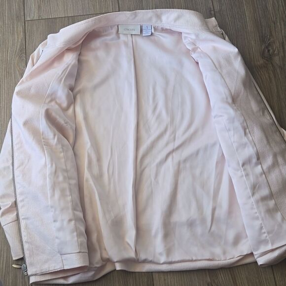 Chico's Light Pink Faux Reptile Print Jacket - Picture 3 of 8